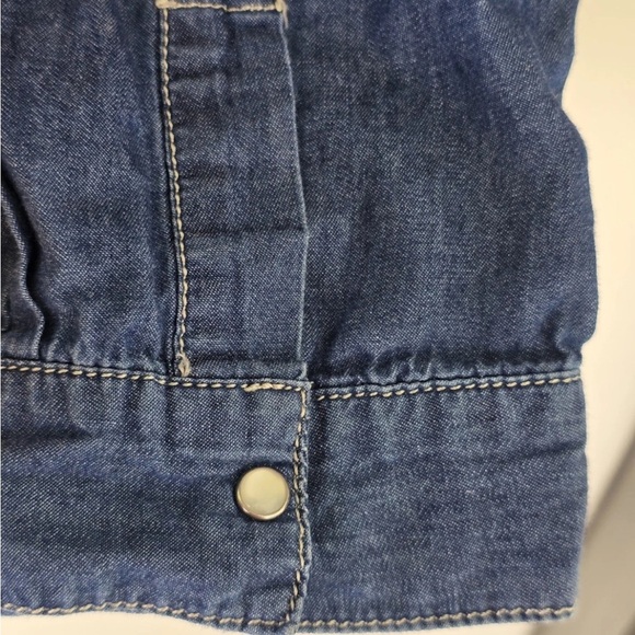 New Look Chambray Shirt 3X Plus Blue Long Sleeve Snap Buttons Tie Front  Classic - Picture 11 of 12